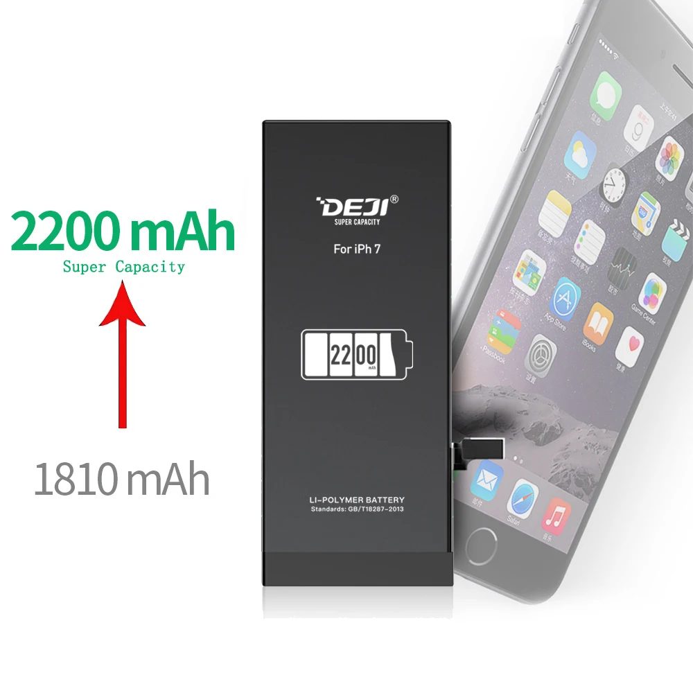 DEJI Original Li-ion High Capacity Battery For iPhone 7/7G Real 2200mAh Internal Batteries Replacement With Free Tool