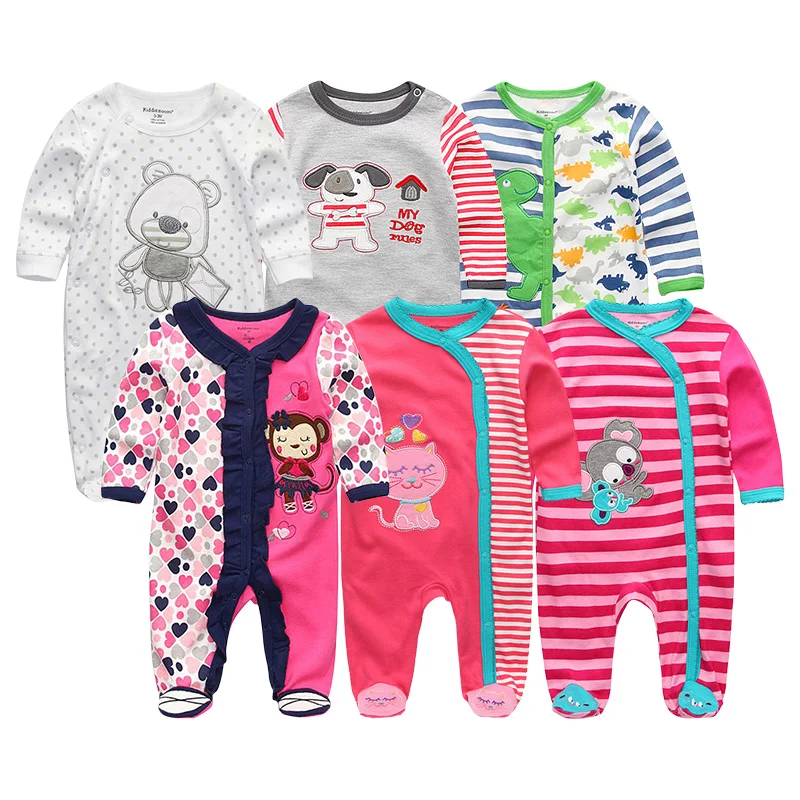 2020 6 teile/los Neugeborenen Unisex 100% Baumwolle Baby Mädchen Kleidung Set Strampler Sommer Baby Jungen Kleidung Volle Hülse Roupas de bebe