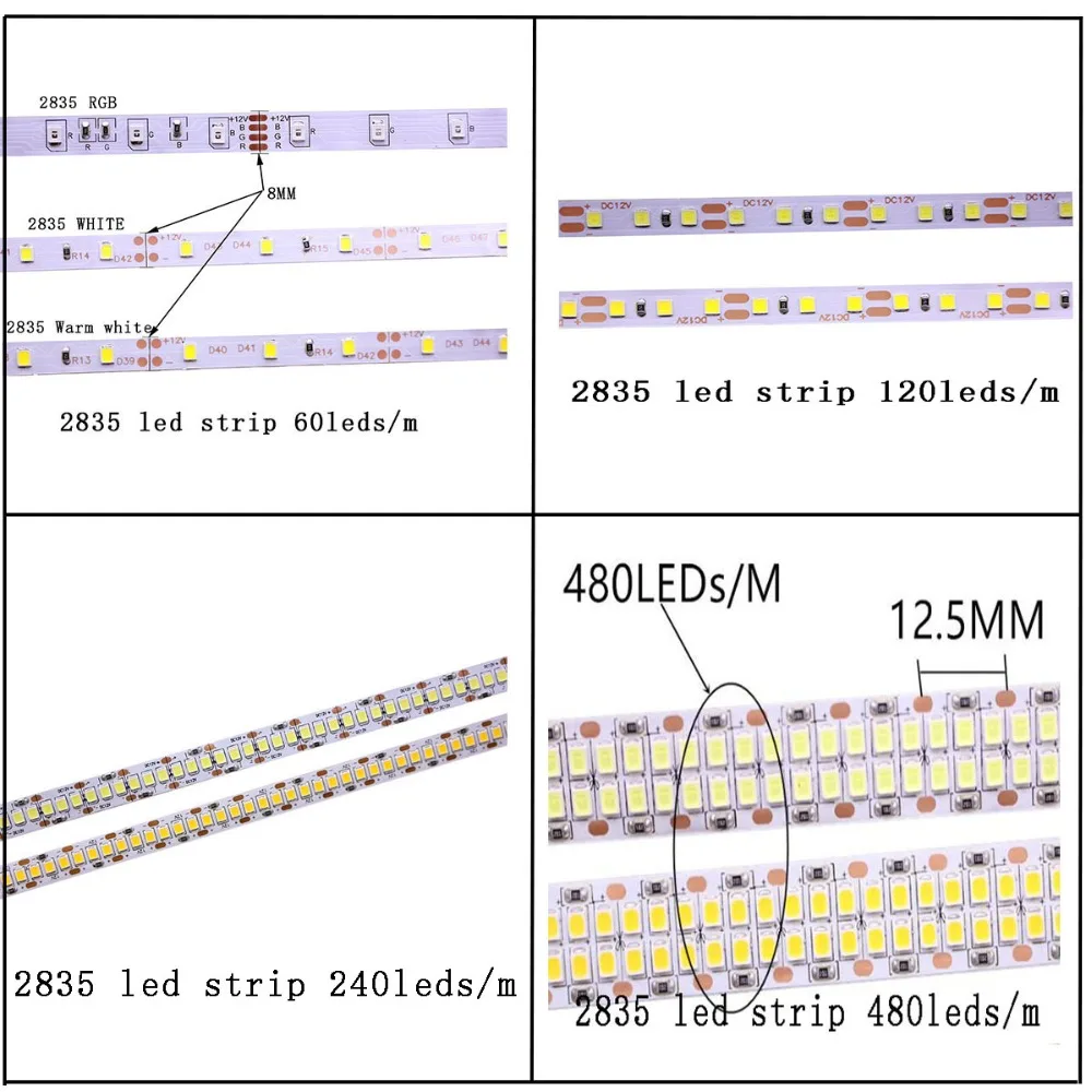 LED Strip 5M 2835 5730 5050 5054 RGB CCT RGBCCT RGBW RGBWW WARM WHITE 60/120/240/480 LED 4in1 12V 24V tape Light Strips Flexible