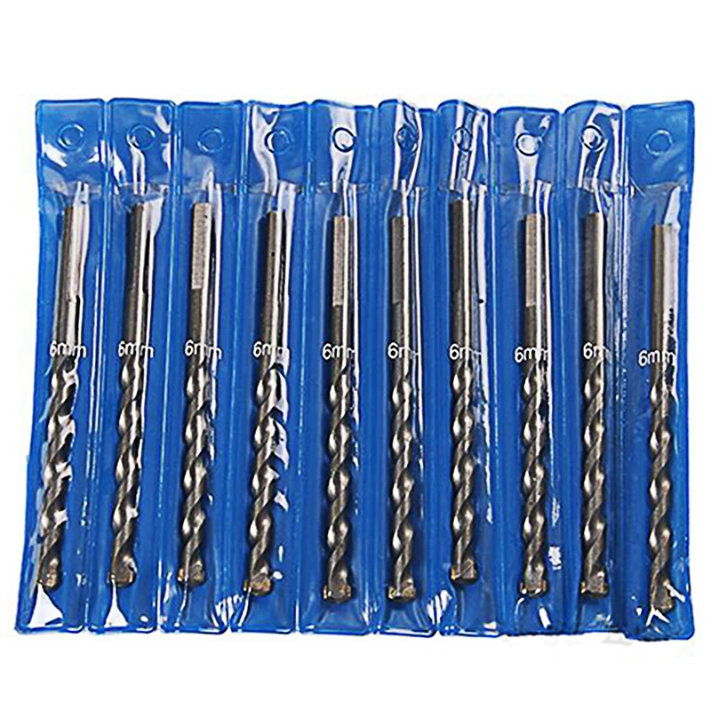Juego de brocas de impacto eléctricas para construcción, taladro de pared de hormigón y cemento de aleación, 6 unids/set, HHDZ122