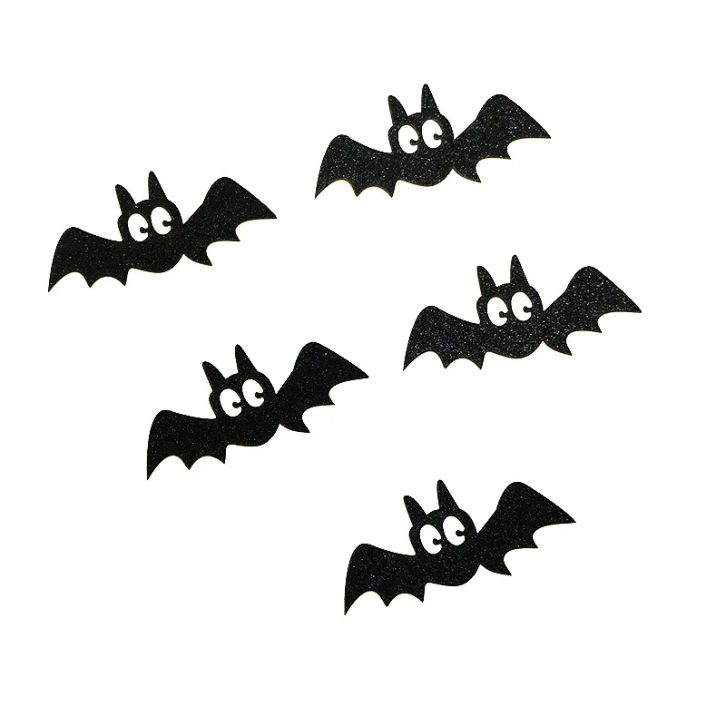 Black Bats Cupcake Toppers for Kids, Cake Inserted Card, Birthday Cake Decor, Halloween Supplies, Photo Props, 5Pcs