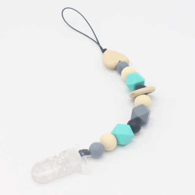 

Personalized Silicone teething Pacifier Chain Candy Color Soother Clips Leash Strap Nipple Holder For Nipples baby chew toys