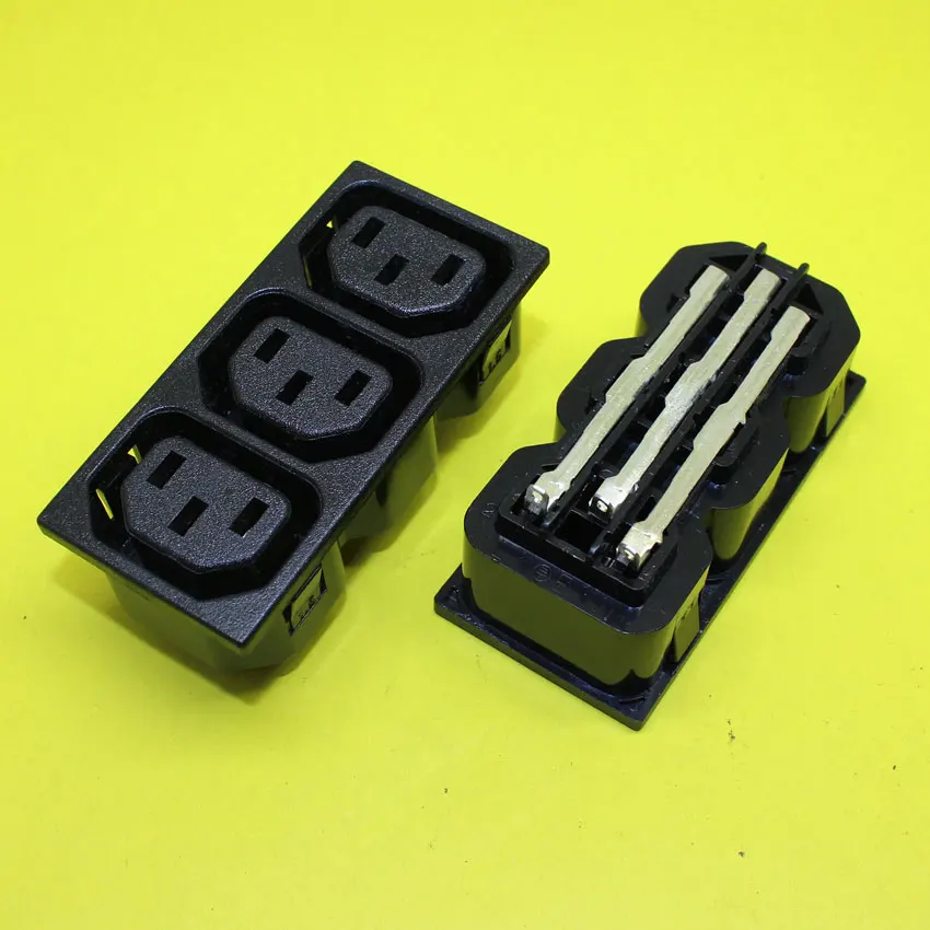 

cltgxdd AD-082 AC power socket IEC320 C13 three position black Industrial socket plug IEC 320 C13 Triple Electrical Socket