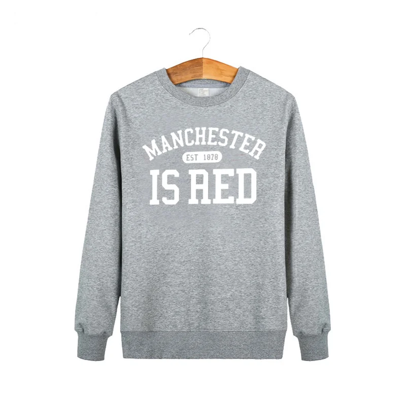 United Kingdom Red Letter Printed Cotton Long Sleeve  Sweatshirt O Neck Men Manchester Tops  Plus Size