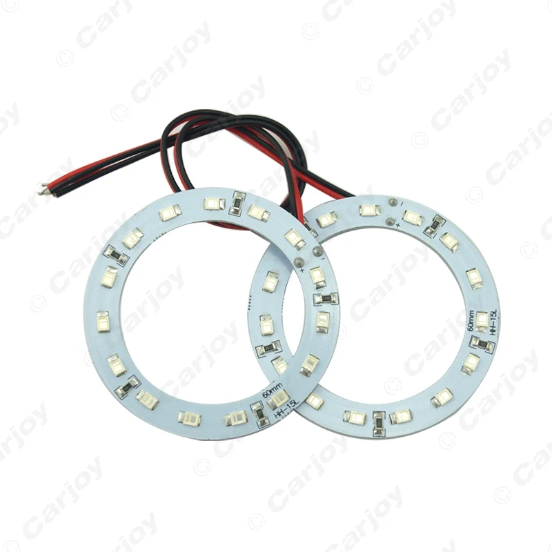 LEEWA 2pcs 60mm Car Angel Eyes 1210/3528 15SMD LED Headlight Halo Ring Angel Eye Lighting White Red Blue  #CA2667