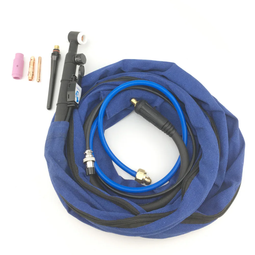 Gas/Power Tách Ra TIG Ngọn Đuốc WP-17V Làm Mát Bằng Không Khí Hàn Gun 4 M Burner Hose Cable Cắm Dinse 16-25 DKJ Jeans Mui Xe Van điều khiển