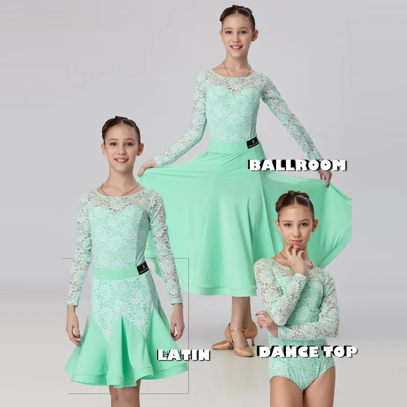 3 pcs girls dance costume for kids salsa dress girl latin dance dress kids latin dresses dance wear latin ballroom dress