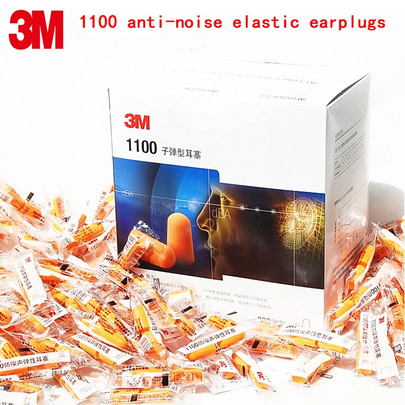 3M 1100ปลั๊กอุดหูความปลอดภัยของแท้3M Protectores Auditivos ฟองน้ำ Earplugs กันเสียง3ขายวิธีการ