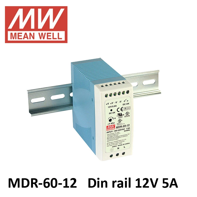 Meanwell MDR-60w 5V 12V 24V 48V din rail switch power supply input ac 85~264v dc 12v 5a din rail switch power supply 24V 2.5A DR