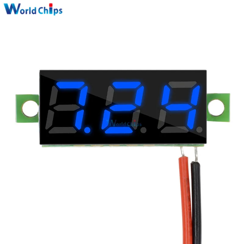 New Arrival 0.28 Inch 2.5V-30V Mini Digital Voltmeter Voltage Tester Meter Blue LED Screen Electronic Parts Accessories 2 Wires