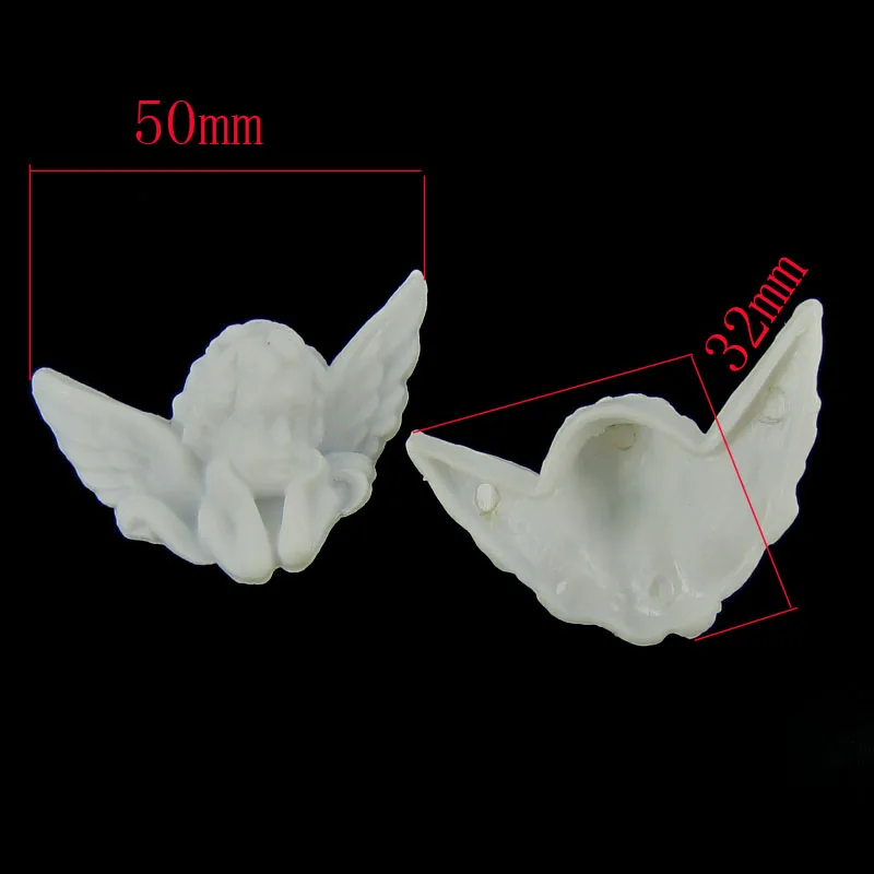 12pcs White plastic wing angel baby angel beads charms for baby plastic angel in Party DIY Decorations 32 x 50mm