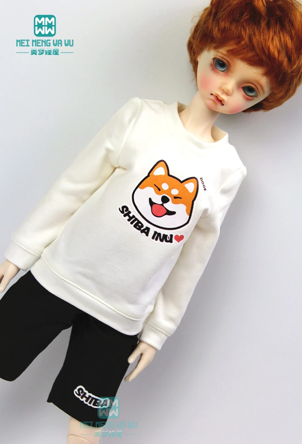 BJD accessories doll clothes for 1/4 BJD MSD Boy and girl doll fashion printed sweatshirt