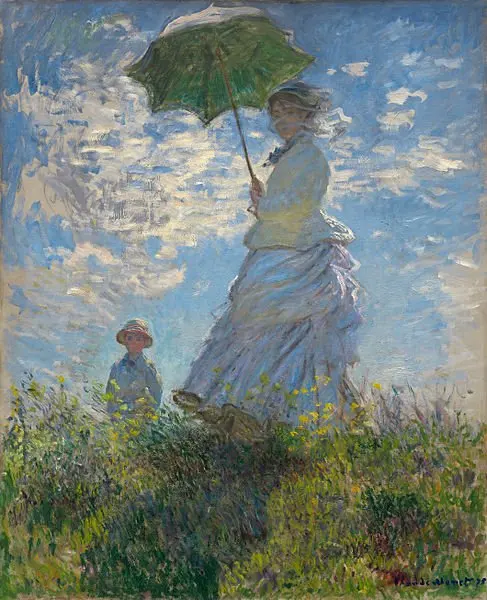 

Зеленый зонт Monet, картина маслом на холсте, декоративное искусство для домашнего декора