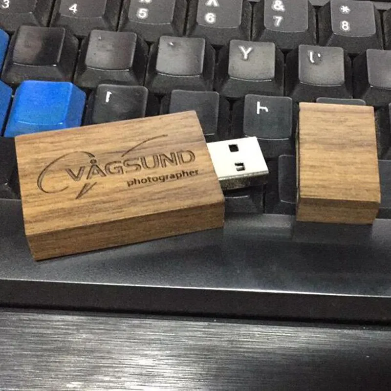 New Wooden Walnut Square USB 3.0 memory flash stick pen drive