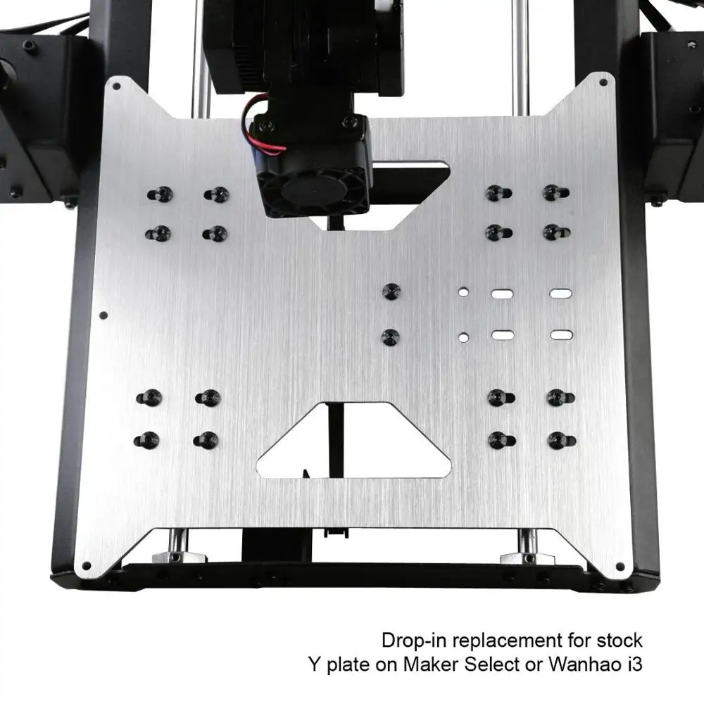 1pc Upgrade Y Carriage Aluminum Plate for Wanhao Duplicator i3 /Monoprice Maker Select V1/V2/V2.1/Plus 3D printers