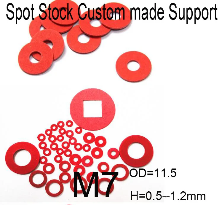 1000pcs/lot  M7*11.5 Red or White Insulation Washer Gasket  Red Vulcanized Fiber Gasket