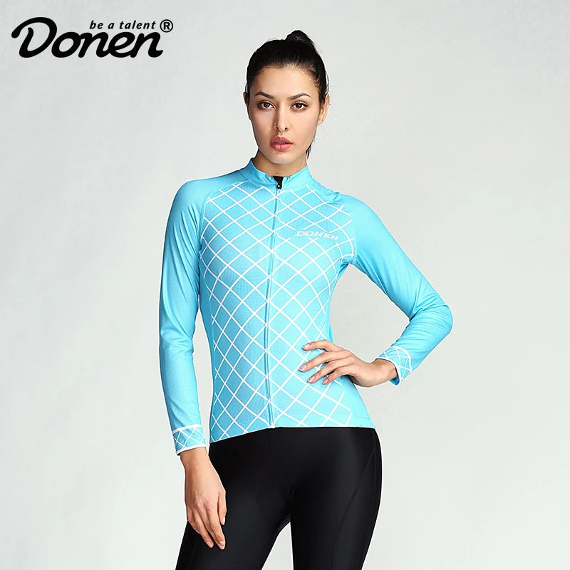 

DONEN 2019 Autumn Breathable Cycling Jerseys Ropa Ciclismo Mountain Bicycle Clothing Woman Spring Long Sleeve Road Bike Jersey