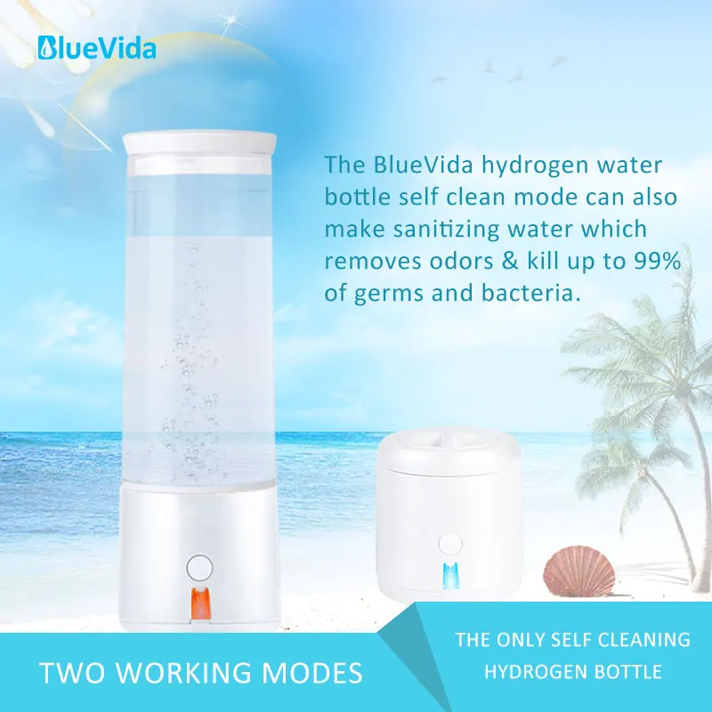 Bluevida Neue SPE + PEM Membran Wasserstoff Wasser Flasche, hohe konzentration und hohe reinheit h2 Wasserstoff Reiche Generator Wasser Ionisator