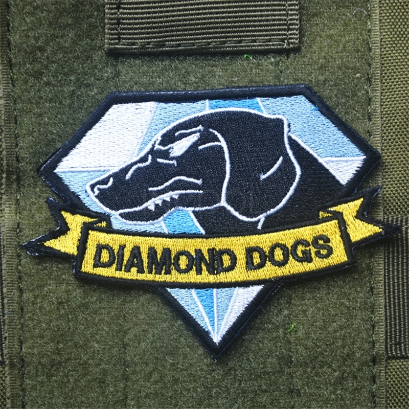 Embroidered Patch Diamond Dogs Patches Appliques Embroidery Patches For Clothing Backpack 10*7CM