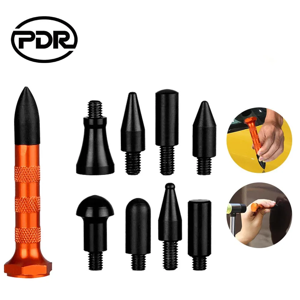 

PDR Tools Car Body Paintless Dent Repair Knock Down Pen Aluminum PDR Tools Tap Down Pen Hand Tools for Dent Remove Hail 3 Types