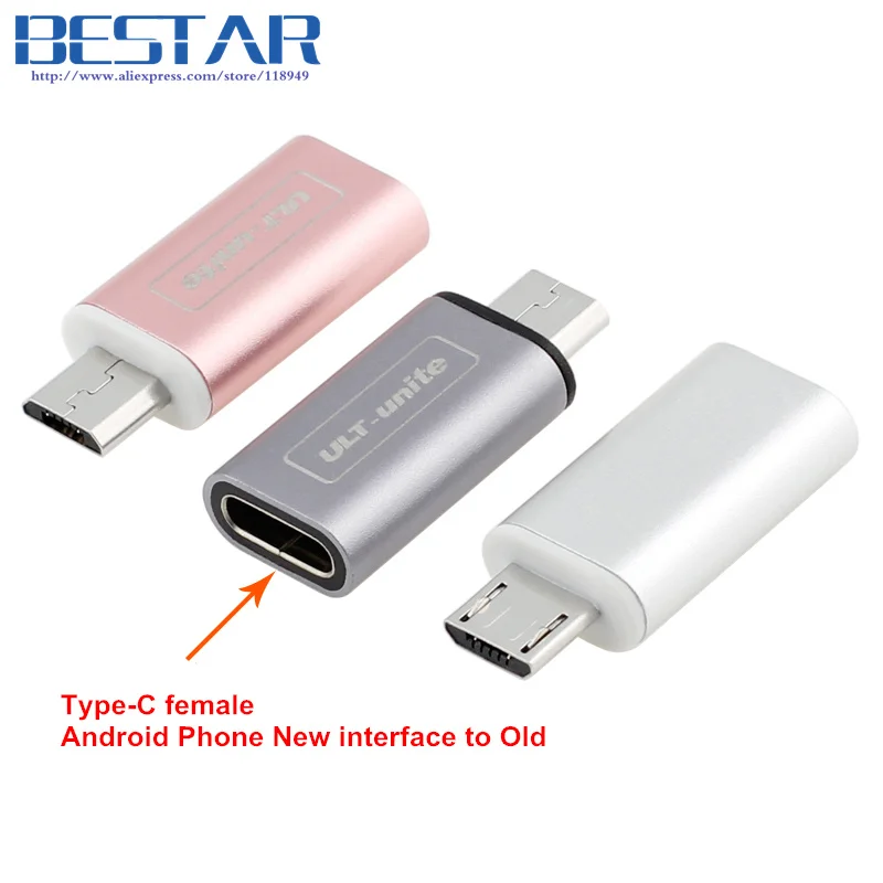 TOP Quality Rose gold Metal USB 3.1 Type C USB-C Female to Micro USB 2.0 Male Adapter Connector Adaptor