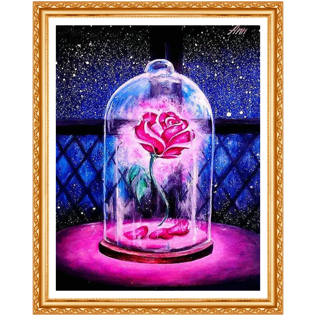 DIY Diamond Embroidery rose 5D Diamond Painting Cross Stitch Beauty beast  Pattern Full round Rhinestone Home Decor