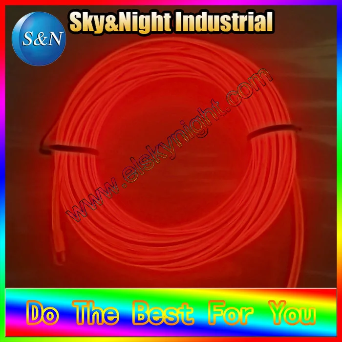 New DC12V Sound control Inverte+ Red color 2.3mm- 15m Flexible Neon Glow Light EL Wire Rope+Free shipping