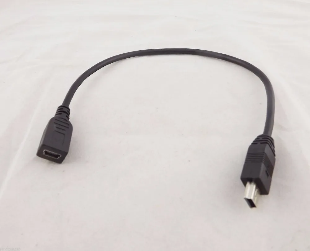 1 sztuk Mini USB B 5 Pin wtyk męski na żeński przedłużacz adapter danych kabel przewodzący przewód 25 cm