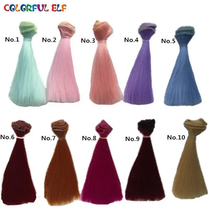 1PCS/LOT Hot Sale Synthetic Fiber DIY 15x100CM Straight BJD SD Wig Hair Wig Dolls 1/3 1/6 50colors can be chosen