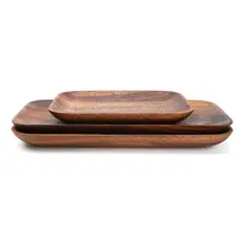 Wooden Acacia Serving Tray for Food and Drinks #6