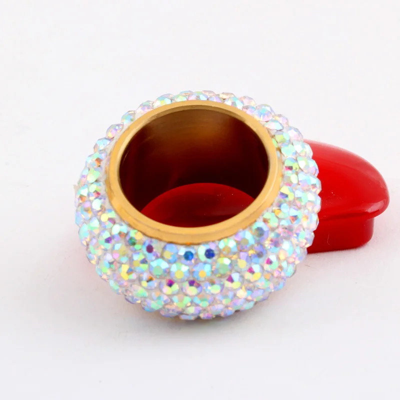 Fashion shining full rhinestone Crystal rings for women luxurious Wedding Ring Jewelry gold-Color