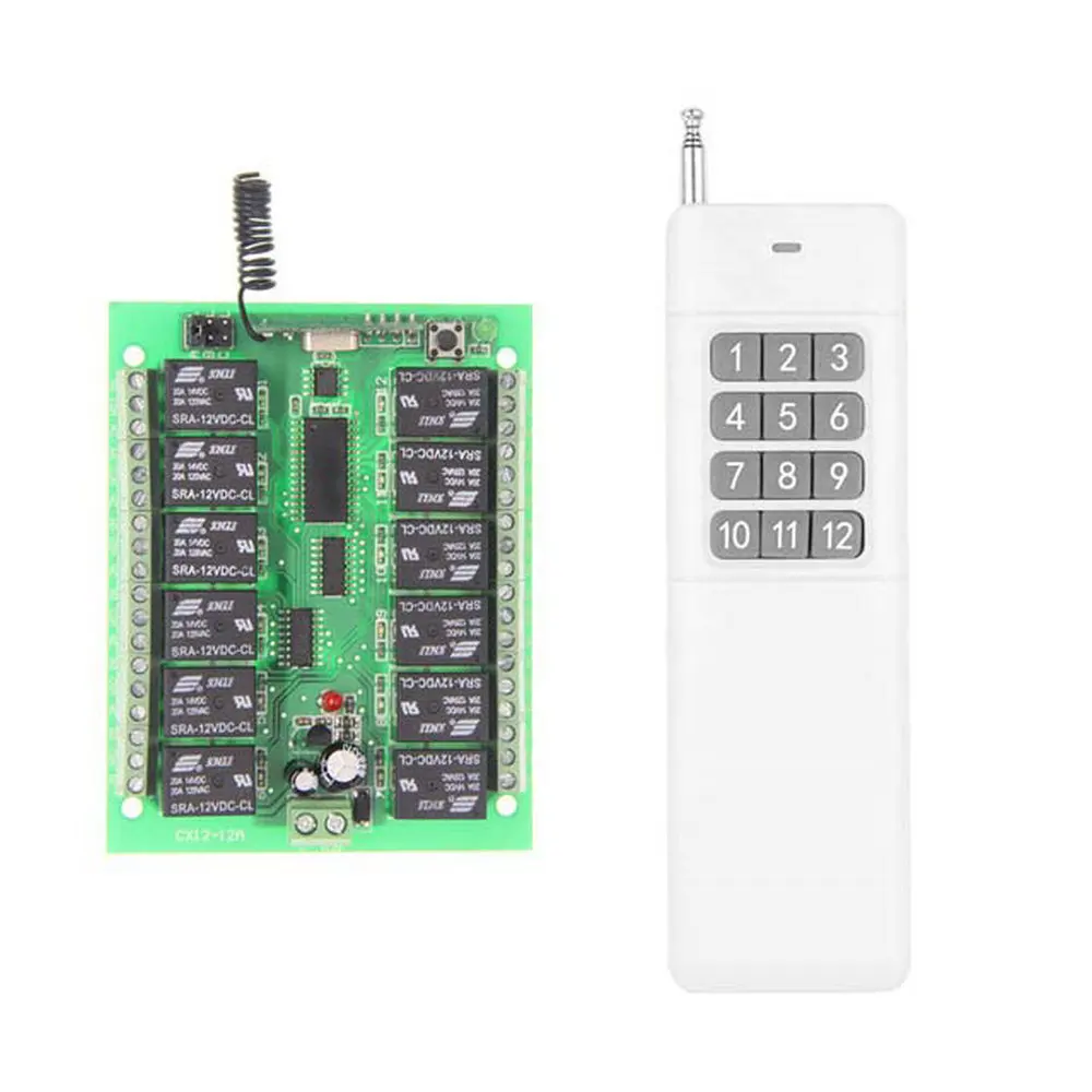 

3000m Long Range DC 12V 24V 12 CH 12CH RF Wireless Remote Control Switch System,315/433 MHz,Transmitter + Receiver