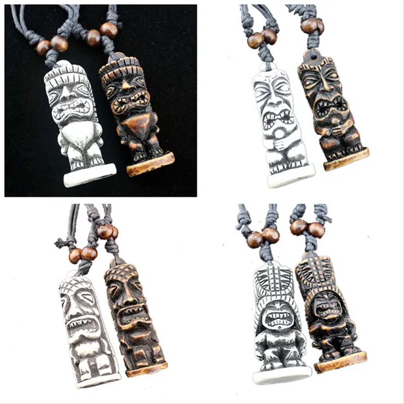 COOL Boy men's Maori/Hawaiian Style Faux Carved totem tiki men Pendants Necklaces Amulets Gifts XL34