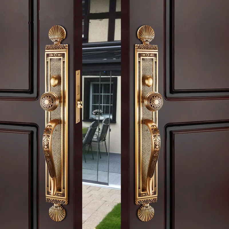 SOLID BRASS MATERIAL VILLA LOCK EURO GOLD COLOR FOR DOUBLE OPENING DOOR