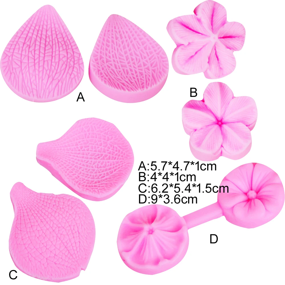 Byjunyeor M-C080 7PCS Phalaenopsis Flowers&leaf Petal Cake Mold Silicone Orchid Flower Mold Cake Decoration Tool DIY Baking Mold