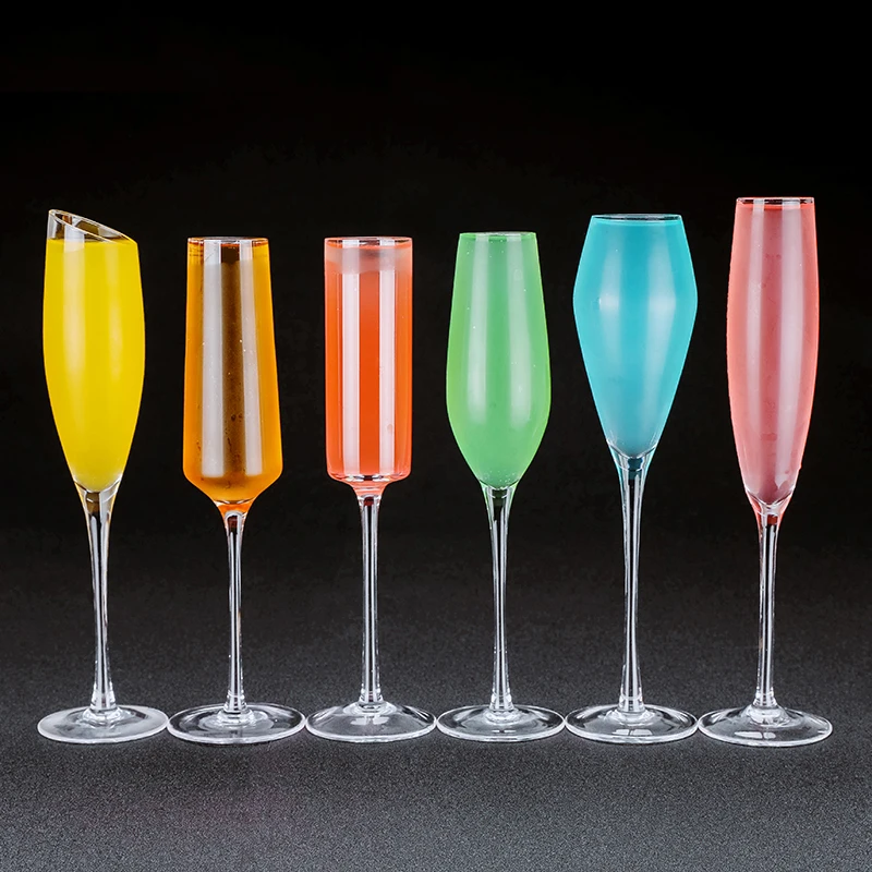 1PCS Gold Trim Champagne Flute Glasses Cocktail Glasses Elegant Designed Hand Blown, Lead Free, Champagne Cups