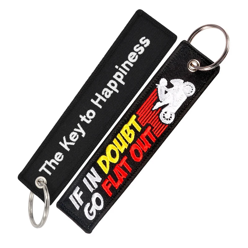 Fashion Key Tag Bijoux Keychain for Motorcycles The Key to Happiness Key Fobs Key Ring Chaveiro Remove Before Flight Brand Tag