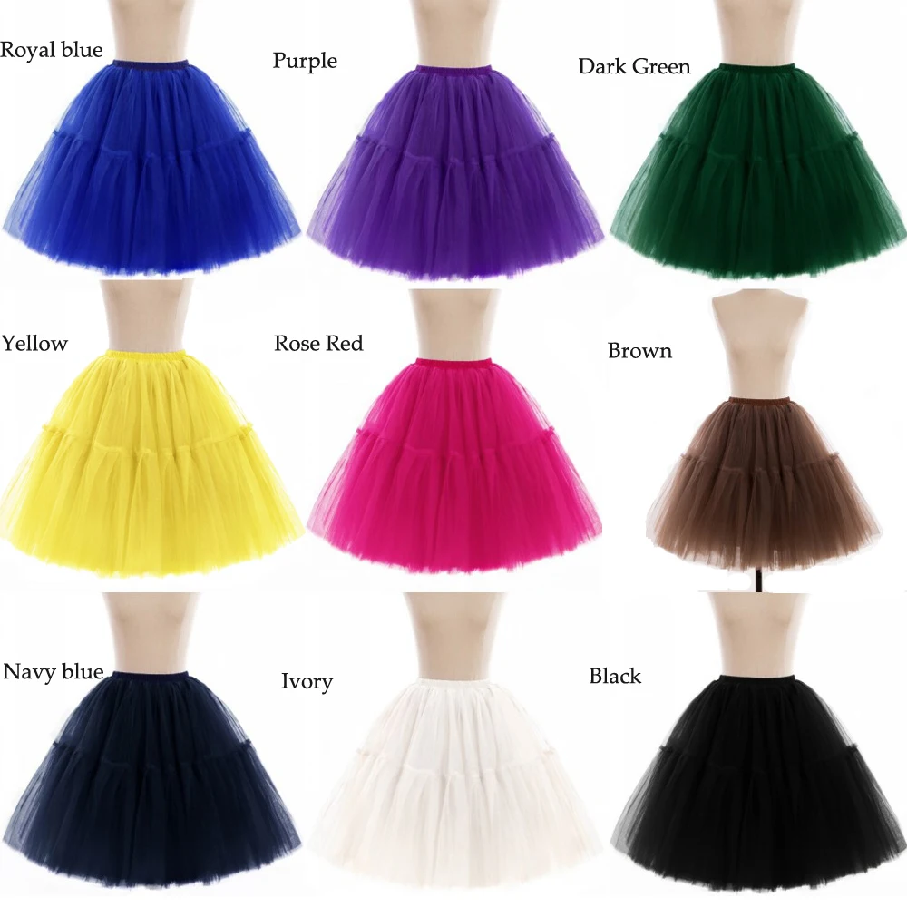 2018 a-linie Kurze Petticoat Bunte Kurzen Unterrock 6 schichten Braut Tüll Petticoats Für Hochzeitskleid Zubehör