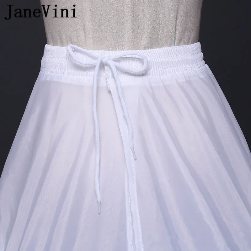 JaneVini Erwachsene A Line Petticoat Weiß Bodenlangen Unterröcke Hochzeit Kleider Jupon Lolita 2 Hoops 3 Schichten Hochzeit Petty Mantel