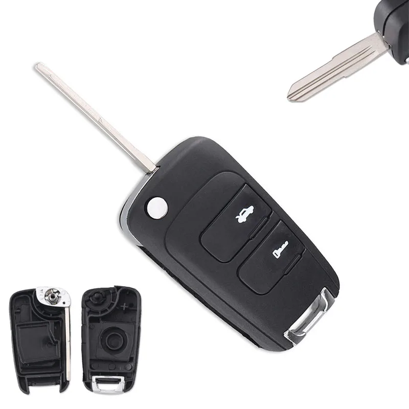

KEYECU Replacement Modified Flip Remote Control Car Key Shell Case Housing With 2 Buttons Fob for Chevrolet Epica LOVA Spark
