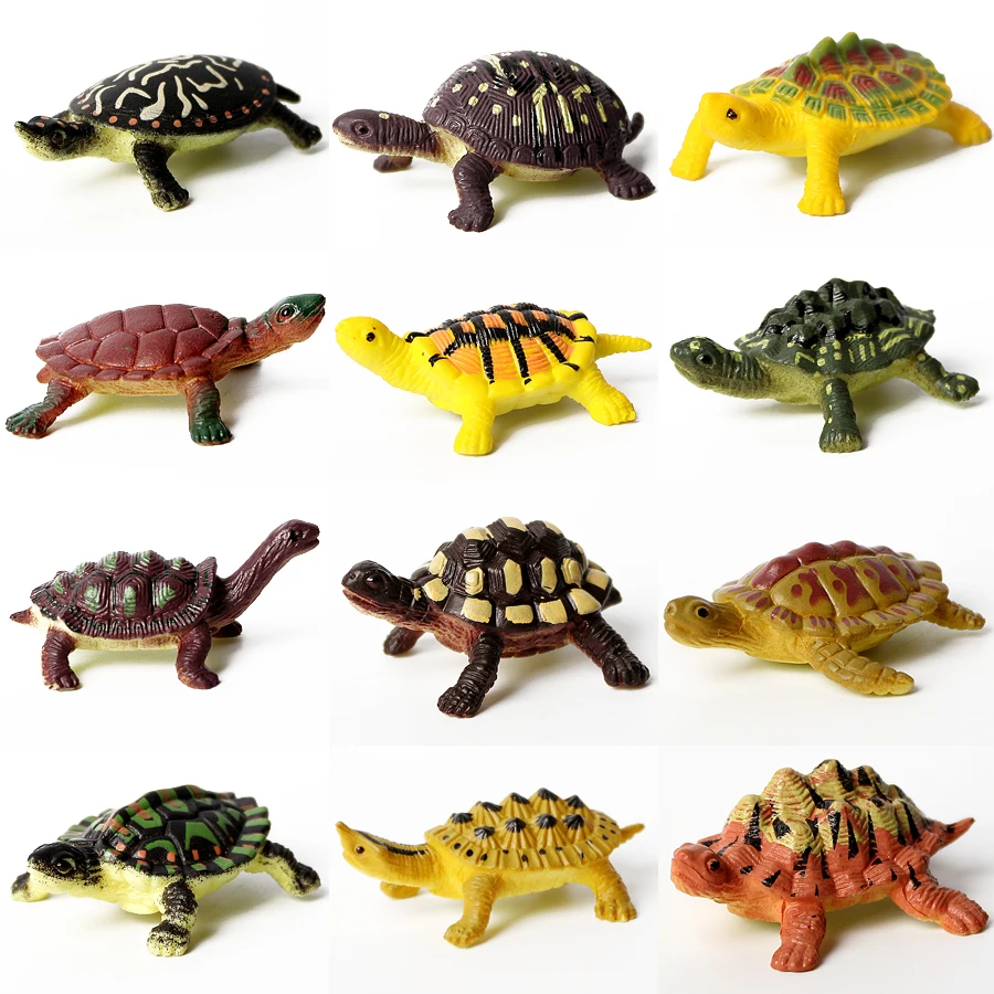 12pcs Plastic Dinosaur Playset,STEM Educational Realistic Dinosaur,Lizard, Tortoise,crocodile Figures for Boys Toddlers