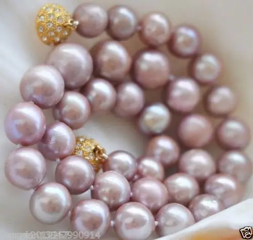 

Hot sell Noble 8-9mm Pastel Purple Freshwater pearl Necklace 18"inch