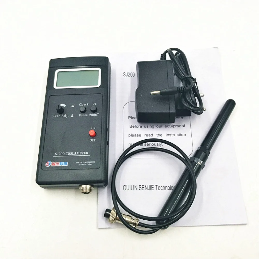 SJ200 Digital Gauss Meter Static Magnetic Field Tesla Tester 0-200Mt-2000mT with Adapter