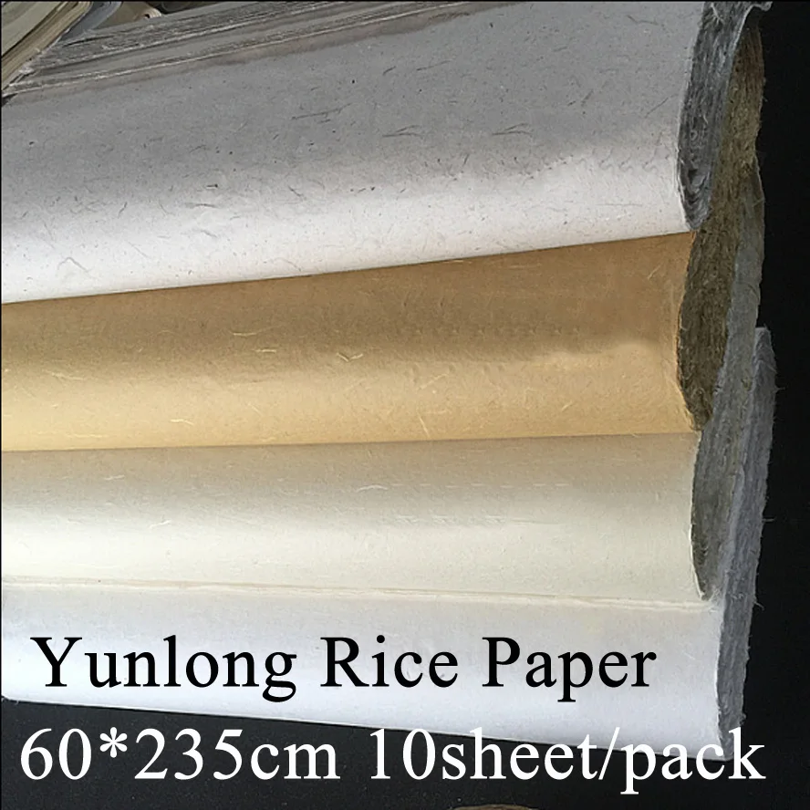 

60*235cm Chinese Painting Rice Paper Calligraphy Drawing Paper Fiber Xuan Paper Yunlong Artist treasures Painting supply