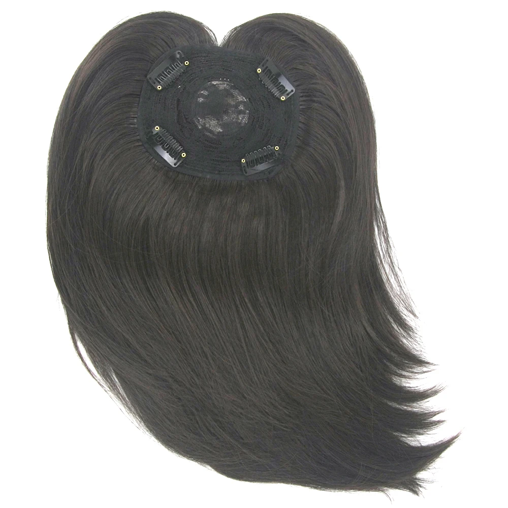 

Soowee Long Synthetic Hair Toupee Hairpieces Straight Hair Bang Fringe Top Hair on Hairpins Closures for Men and Women