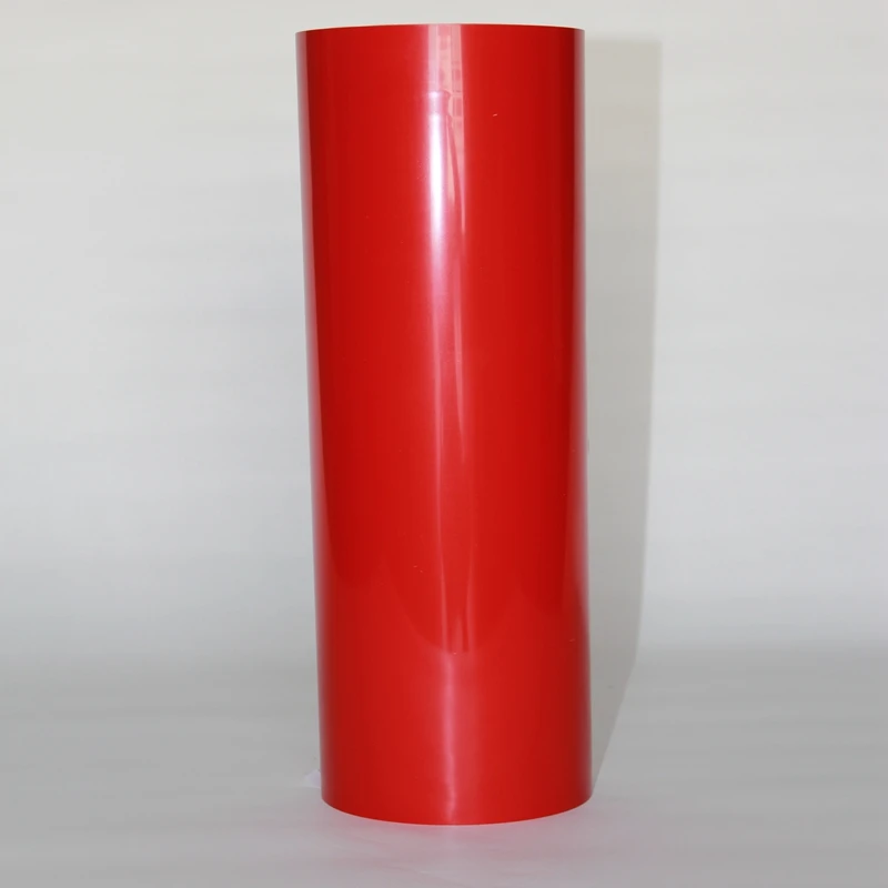 50cmx25M PU Flex Adhesive Films Red Color Heat Transfer Vinyl For Clothing PU Iron on Vinyl Film for Tshirts  (20IN*82.02FT)