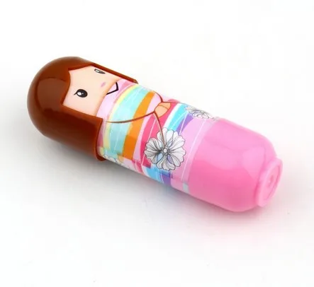 New Kawaii Kimono doll Girl Makeup Lip Balm Moisturizing macaron lip balm Natural Plant Sphere lip gloss Lipstick lip smacker