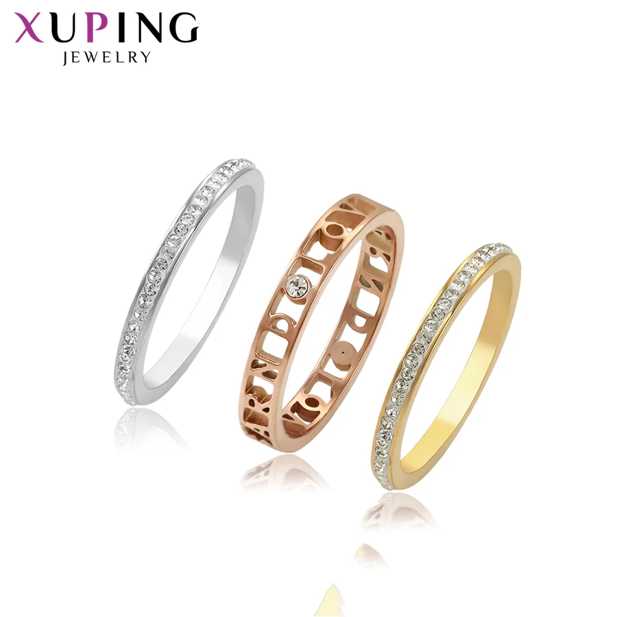 Xuping Fashion Jewelry Copper Alloy Exquisite Gift Multicolor Engagement Wedding Ring Set For Women Girl Jewellery Gifts 16166