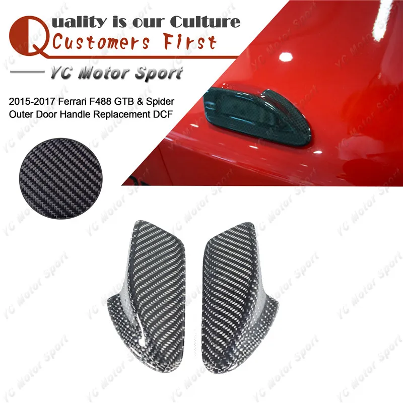 

Car Accessories Dry Carbon Fiber Door Handle Cover Fit For 2015-2017 F488 GTB & Spider Outer Door Handle Replacement