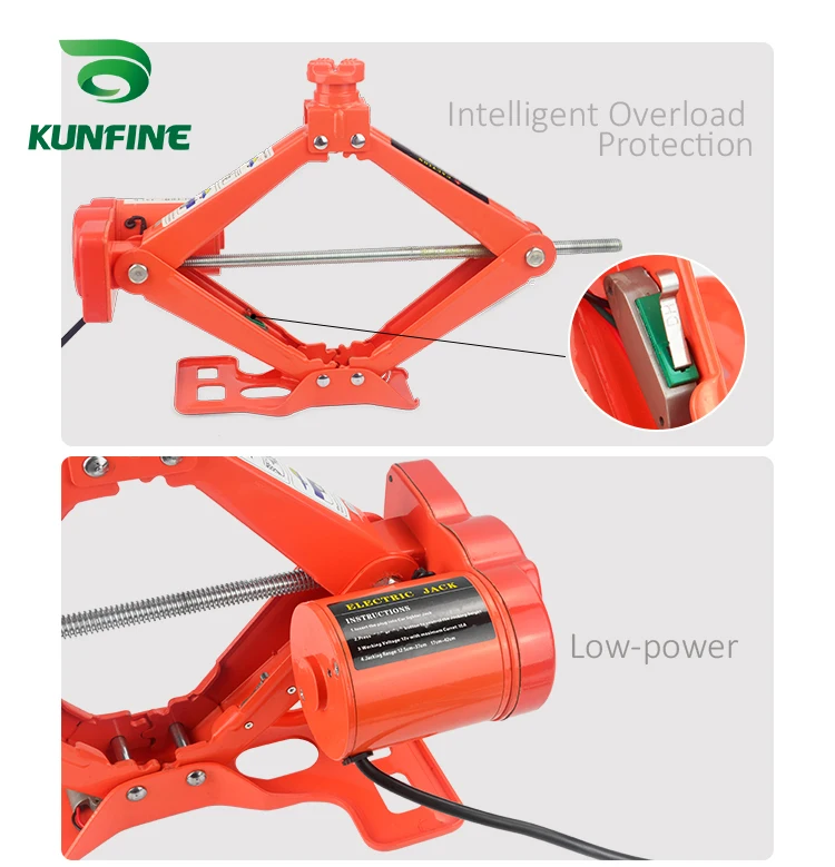 KUNFINE Portable 12V Car Jack 3Ton Electric Jack Auto Lift Scissor Jack Lifting Machinisms Lift Jack Muti Function